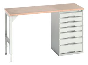 Verso Pedastal Benches with Drawer / Cupboard Unit Verso 1500x600x930 Pedastal Bench Cabinet Multiplex